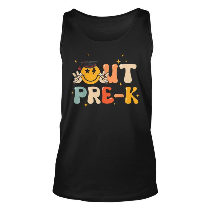 Peace Out Pre K Graduate Last Day Of School Funny Smile Unisex Tank Top