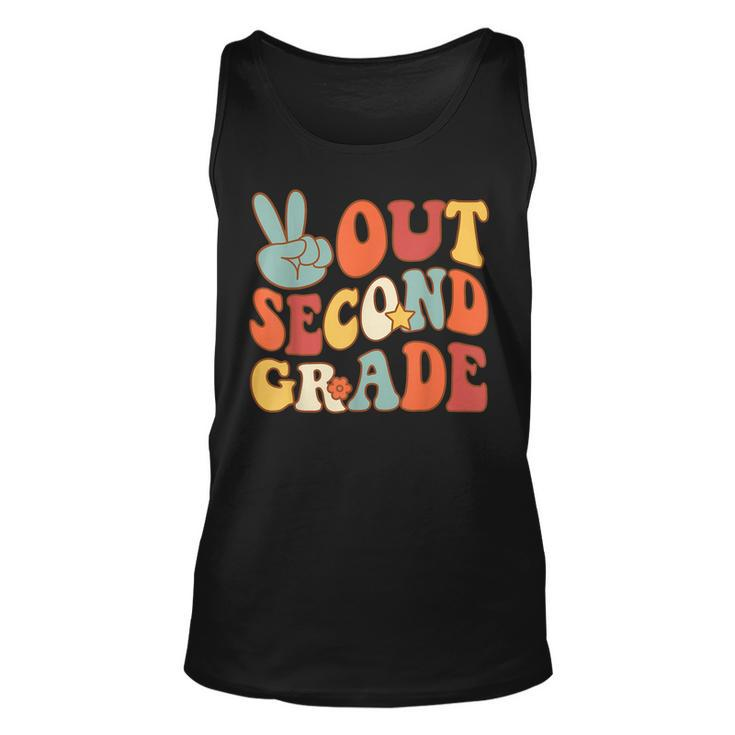 Peace Sign Out Second Grade Groovy 2Nd Last Days School  Unisex Tank Top