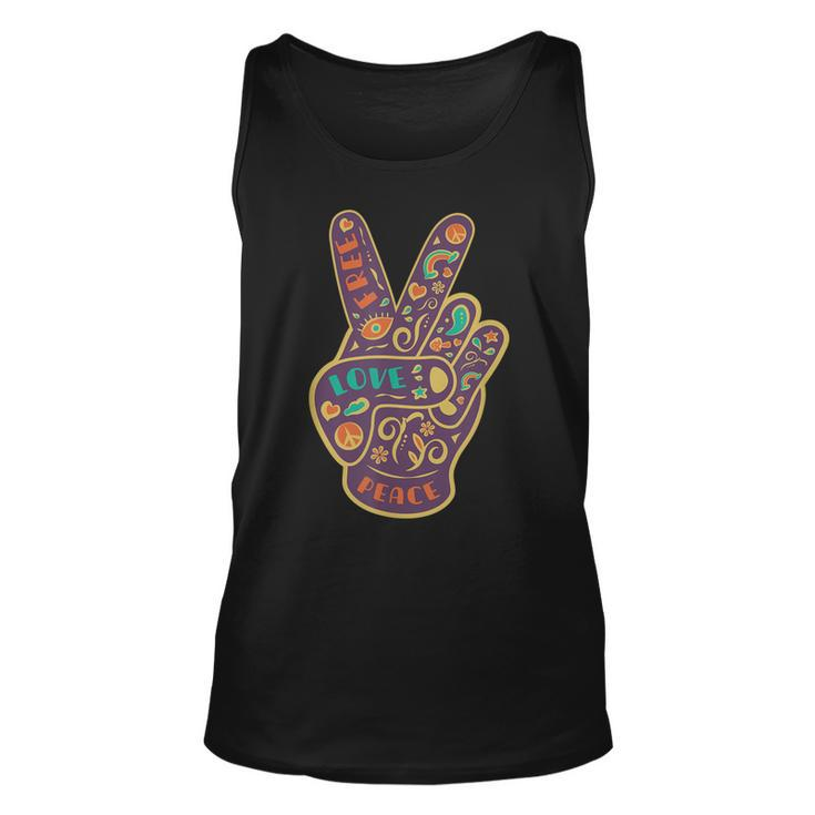 Peace Sign Two Fingers Distressed  Unisex Tank Top
