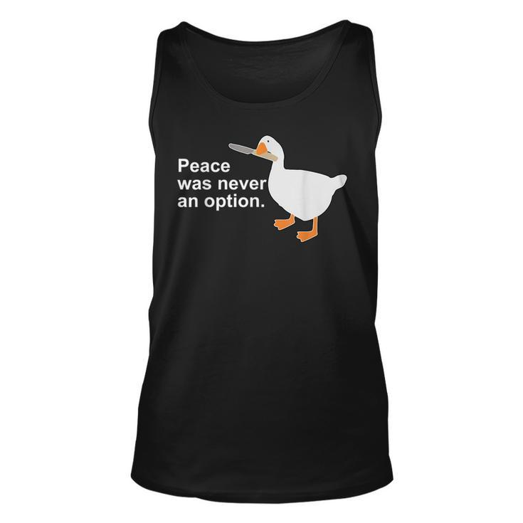 Peace Was Never An Option Funny Goose Apparel  Unisex Tank Top