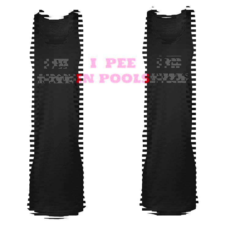 I Pee In Pools Dare Gag Joke Vintage Retro Style Tank Top