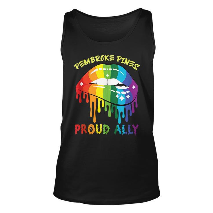 Pembroke Pines Proud Ally Lgbtq Pride Sayings  Unisex Tank Top