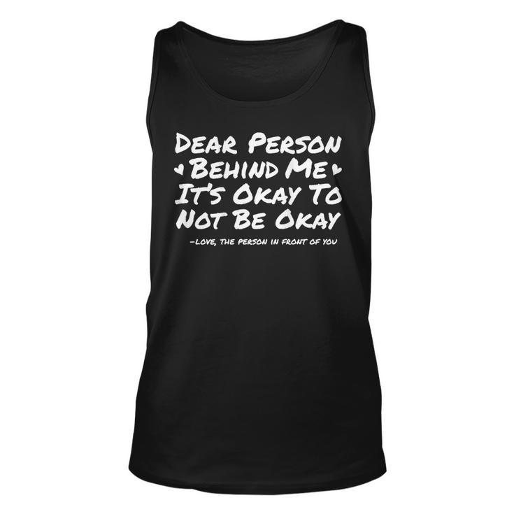 Person Behind Me Suicide Prevention & Depression Awareness  Unisex Tank Top
