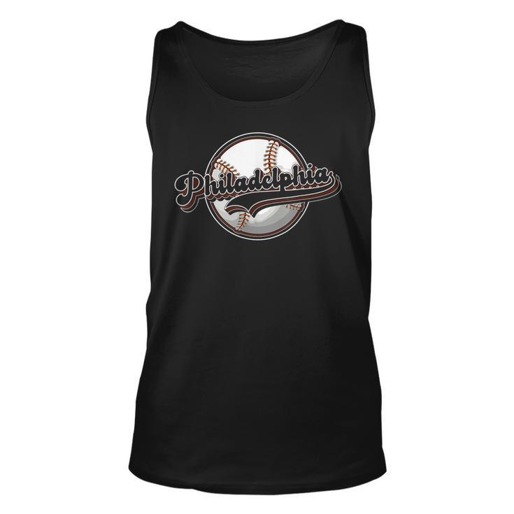 Philly Cityscape Baseball Philadelphia Skyline Retro Vintage Tank Top