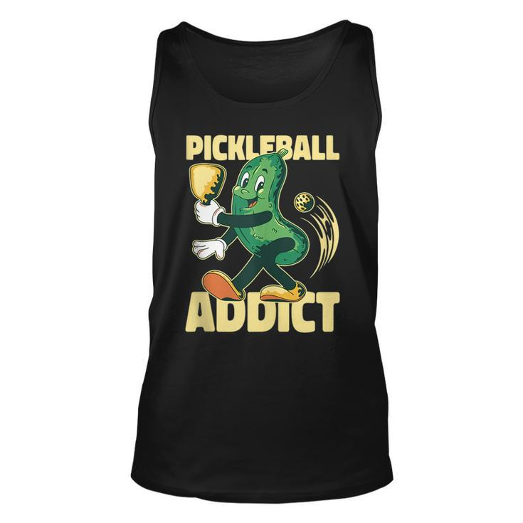 Pickleball Addict Funny Paddle Pickle Ball Meme  Unisex Tank Top