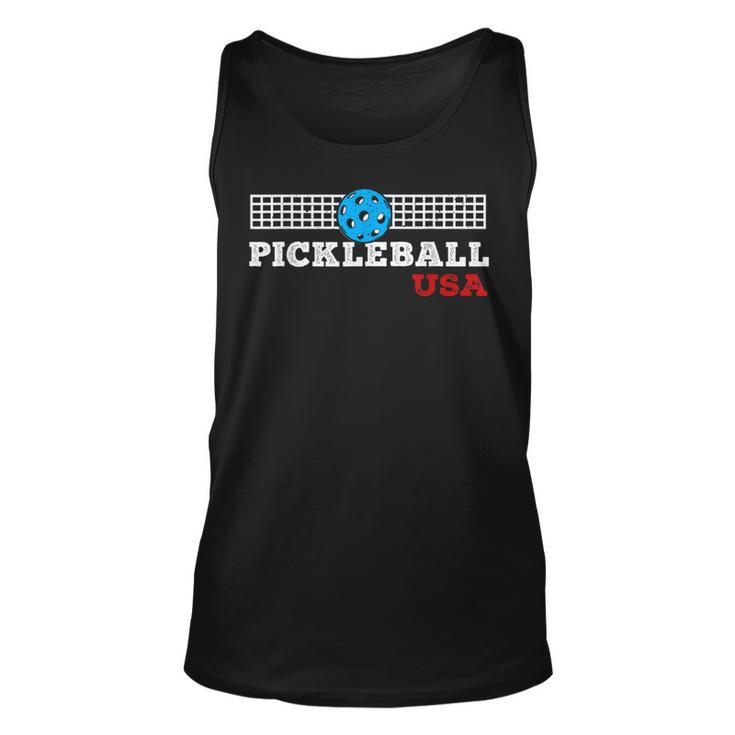 Pickleball Support The Team Pickleball Player Usa Flag Tank Top