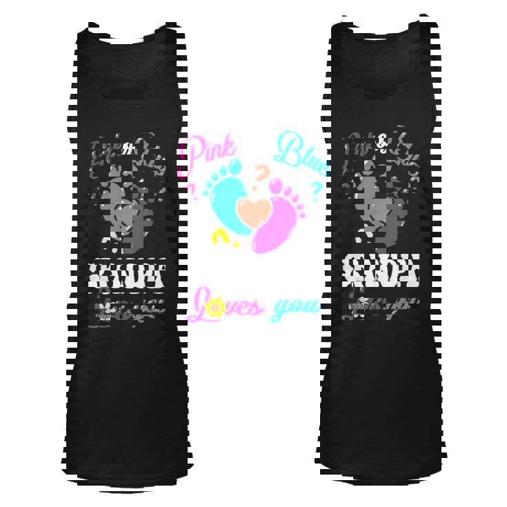 Pink Or Blue Grandpa Loves You Baby Gender Reveal Party Tank Top