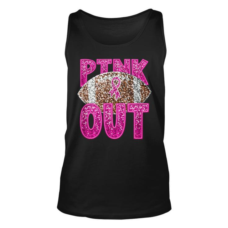 Pink Ribbon Breast Cancer Awareness Football Pink Out Tank Top