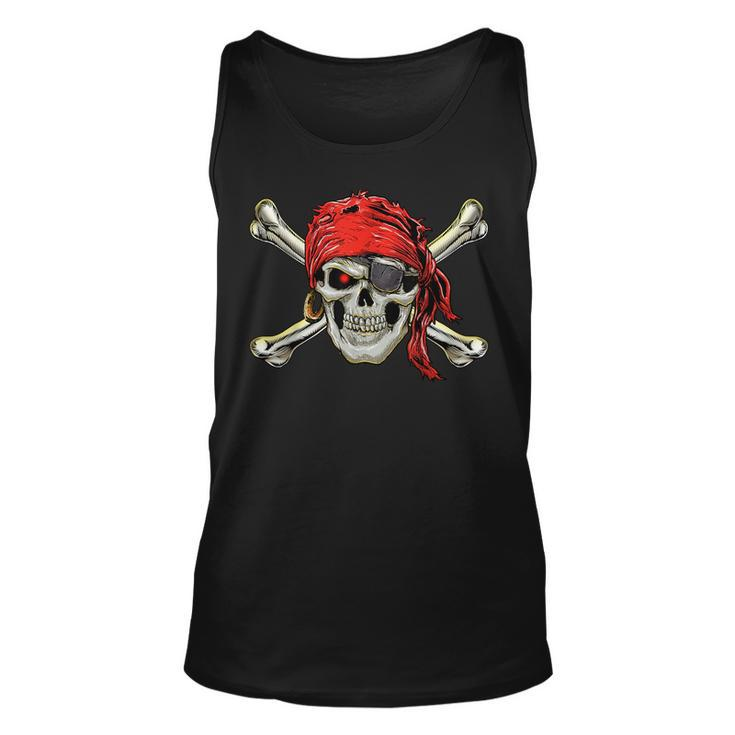 Pirate Costume Skull And Crossbones Jolly Roger Pirate  Unisex Tank Top