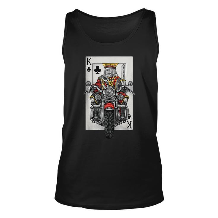 Playing Card King Riding A Road Motorcycle Unisex Tank Top