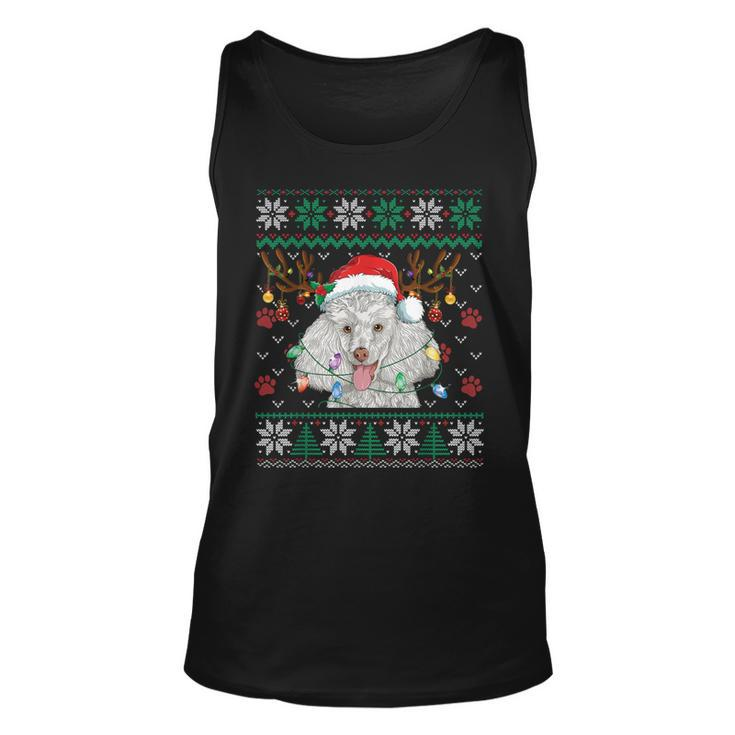 Poodle Christmas Santa Reindeer Ugly Sweater Dog Lover Tank Top