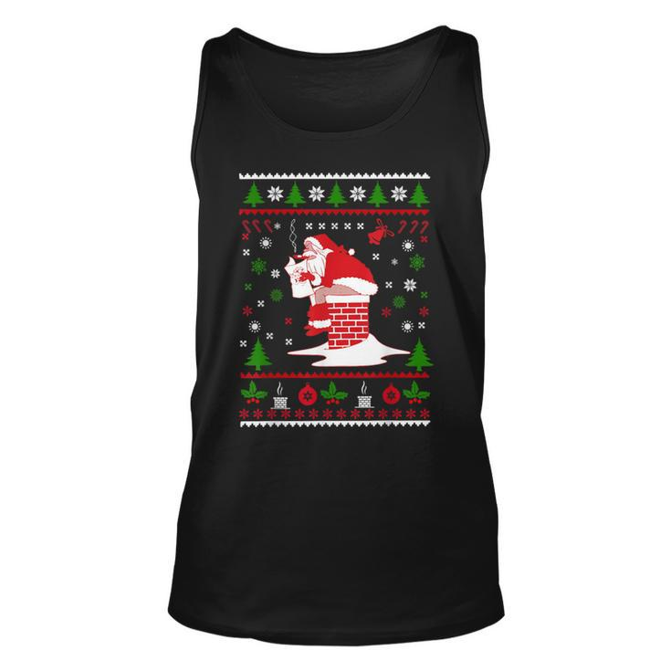 Pooping Santa Claus Ugly Christmas Sweater Tank Top