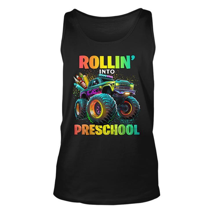 Preschool Monster Truck Back To School First Day Of School Tank Top