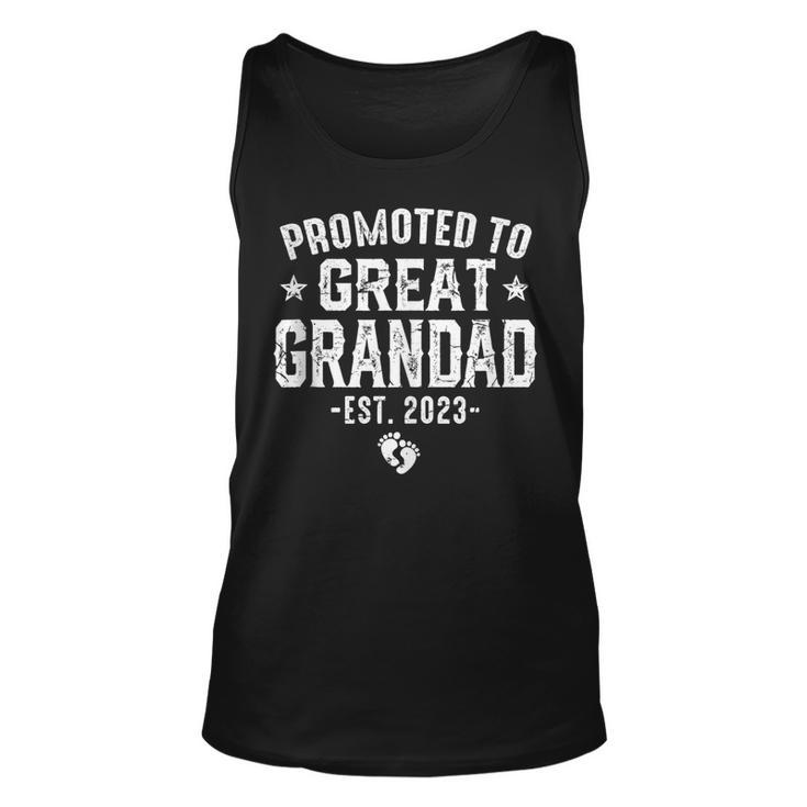 Promoted To Great Grandad 2023 Vintage New Daddy Daddy Tank Top