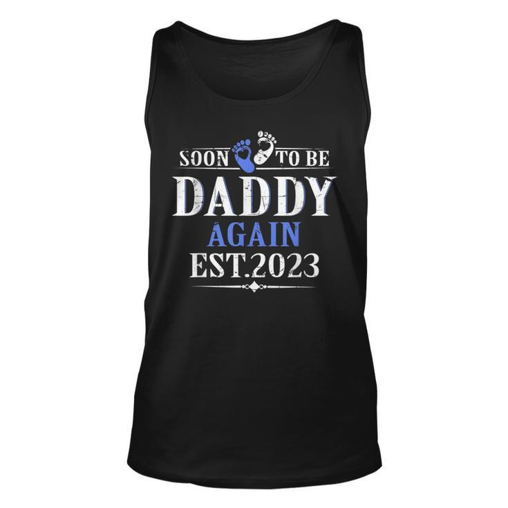 Promoted To Daddy Again 2023 Soon To Be Dad Again  Unisex Tank Top