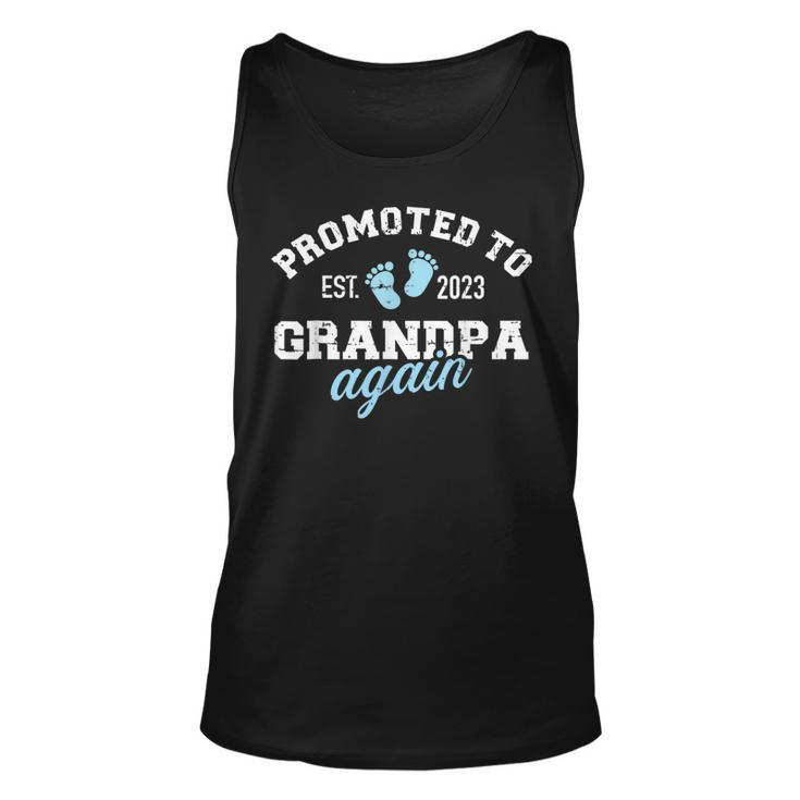 Promoted To Grandpa 2023 Again Gift  Gift For Mens Unisex Tank Top