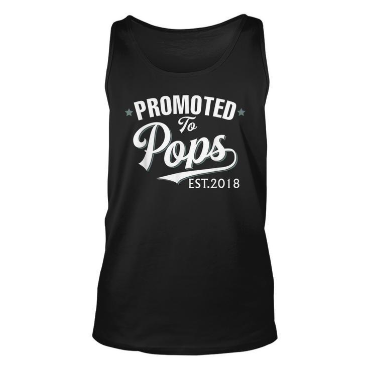 Promoted To Pops Est 2018 New Grandpa  Unisex Tank Top