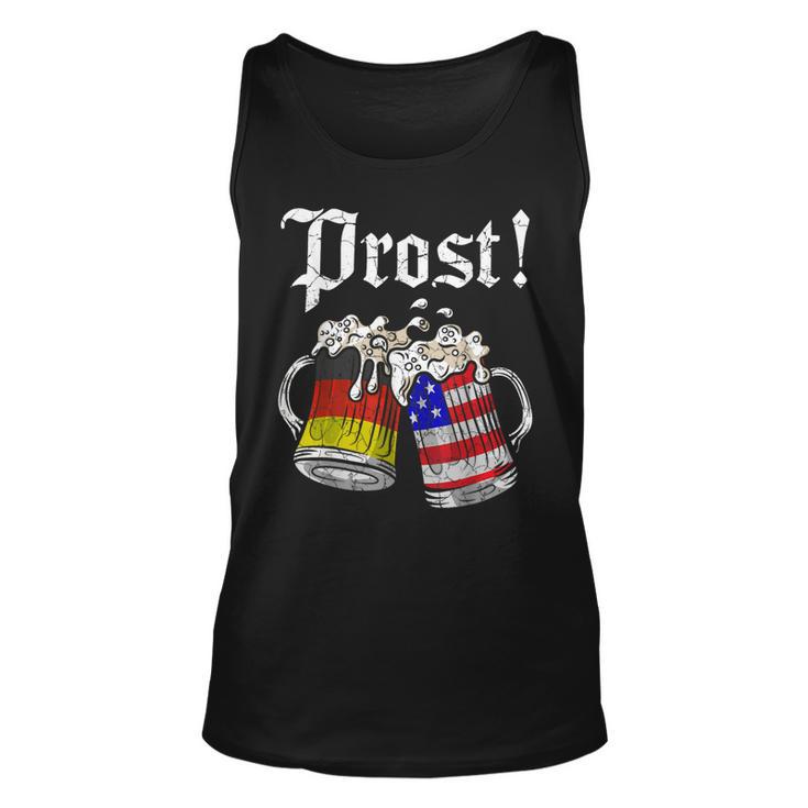 Prost German Drinking American Flag Oktoberfest Tank Top