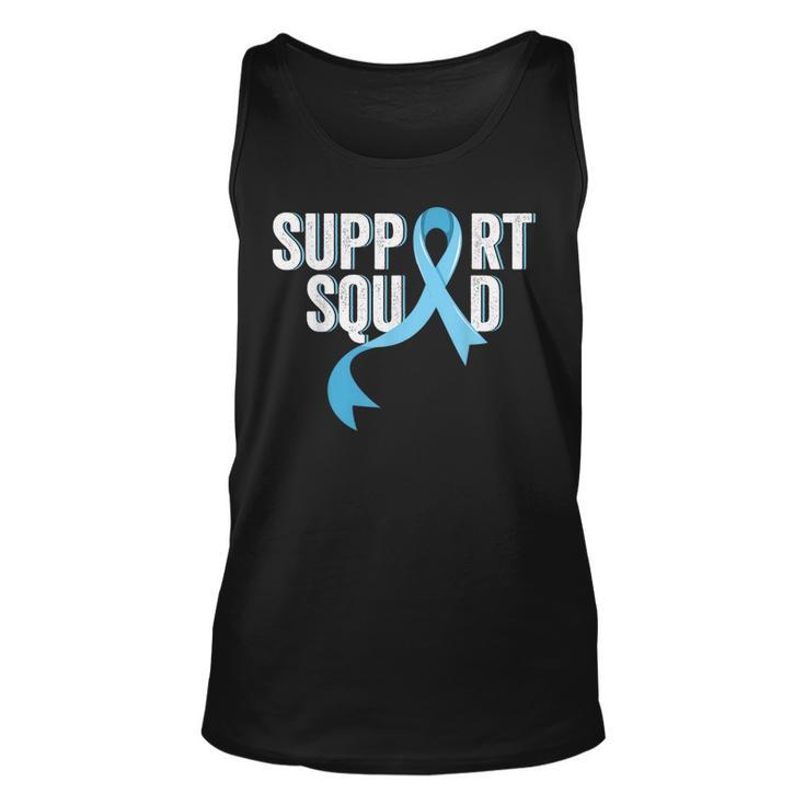 Prostate Cancer Awareness Support Squad Light Blue Ribbon  Unisex Tank Top