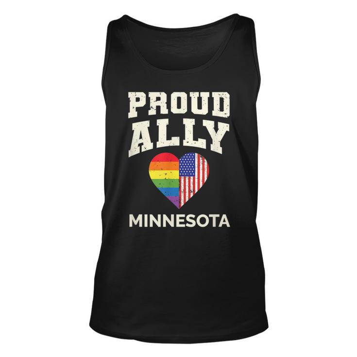 Proud Ally Gay Pride Flag Gender Equality Minnesota  Unisex Tank Top