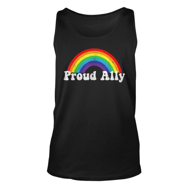 Proud Ally Lgbtq Lesbian Gay Bisexual Trans Pan Queer Gift  Unisex Tank Top