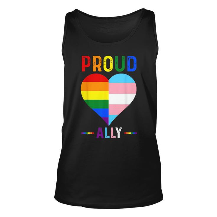 Proud Ally  Lgbtq Pride Month Lgbt Flag Proud Ally Unisex Tank Top