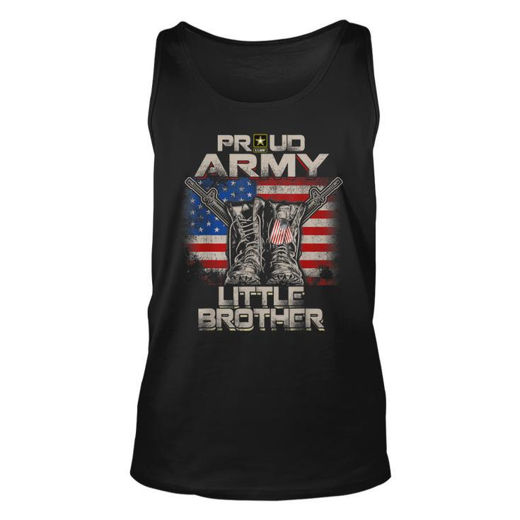 Proud Army Little Brother America Flag Us Military Pride  Unisex Tank Top