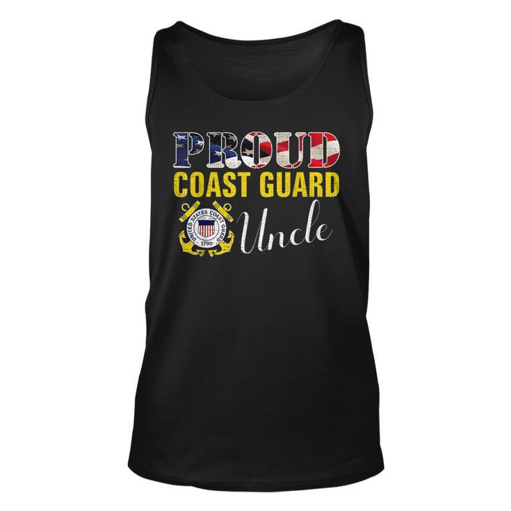 Proud Coast Guard Uncle With American Flag For Veteran Day Veteran Tank Top