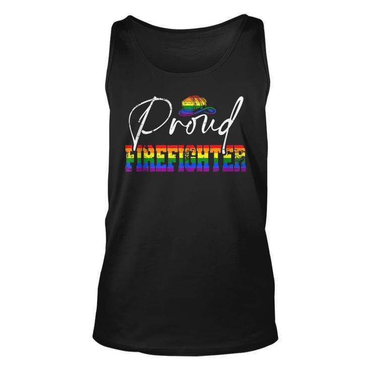 Proud Firefighter Pride Lgbt Flag Matching Gay Lesbian Tank Top