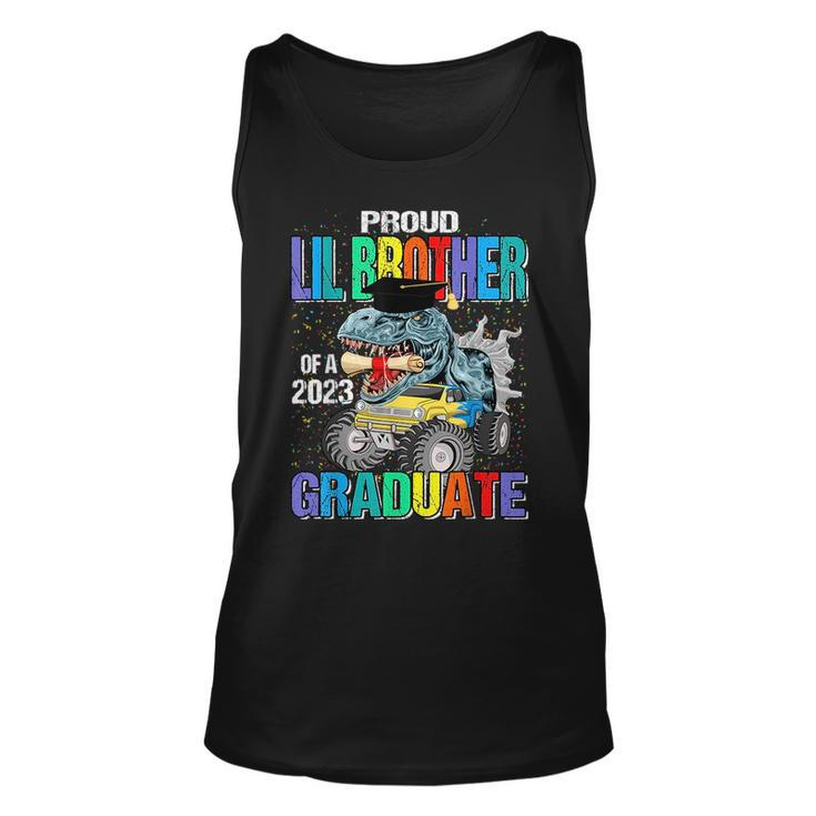 Proud Lil Brother Of A 2023 Graduate Monster Truck Dinosaur Unisex Tank Top