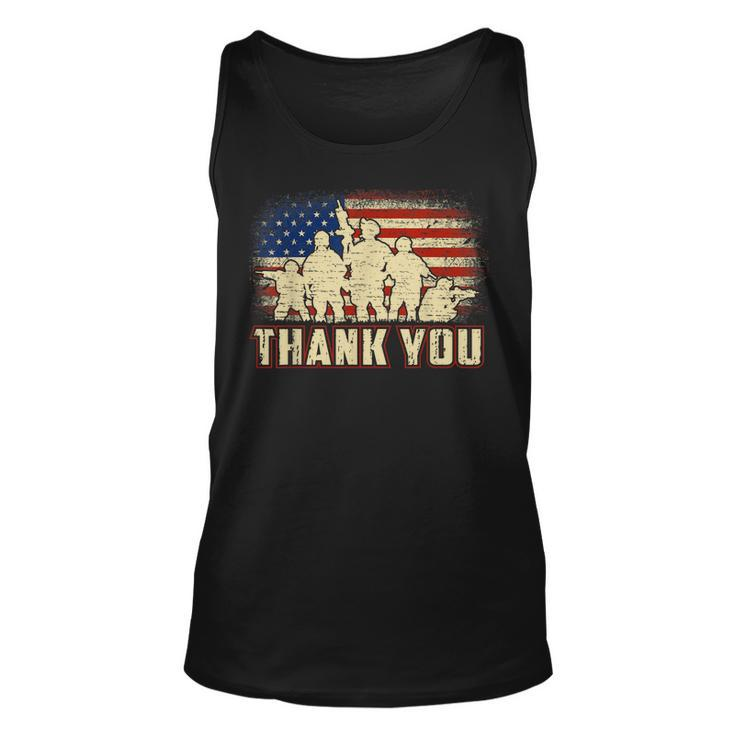 Proud Thank You American Us Flag Military Veteran Day Gift  Unisex Tank Top
