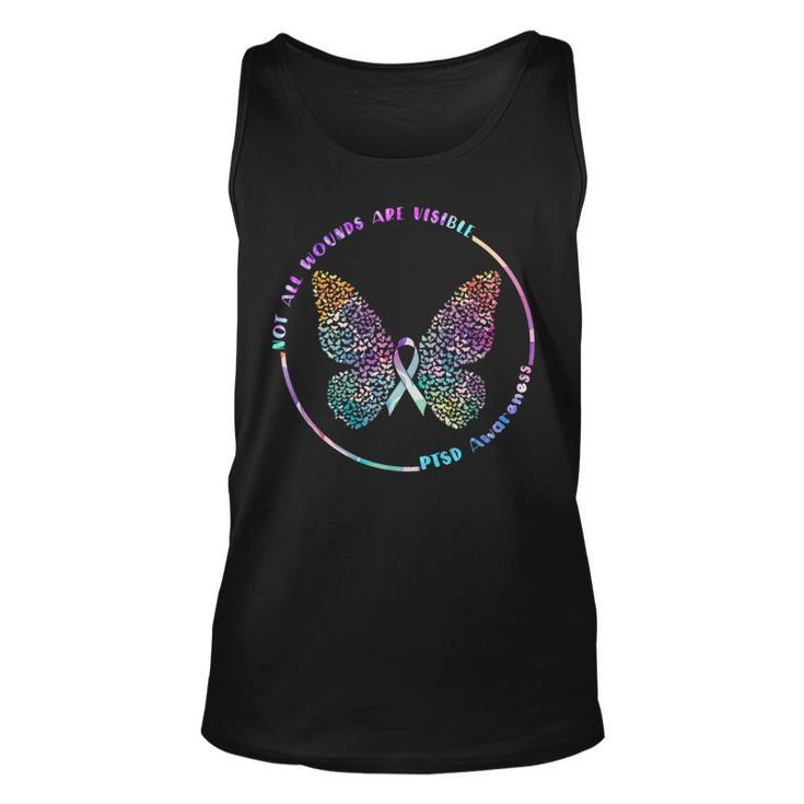 Ptsd Awareness Not All Wounds Are Visible Teal Suicide  Unisex Tank Top