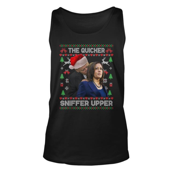 The Quicker Sniffer Upper Anti Biden Ugly Christmas Sweater Tank Top
