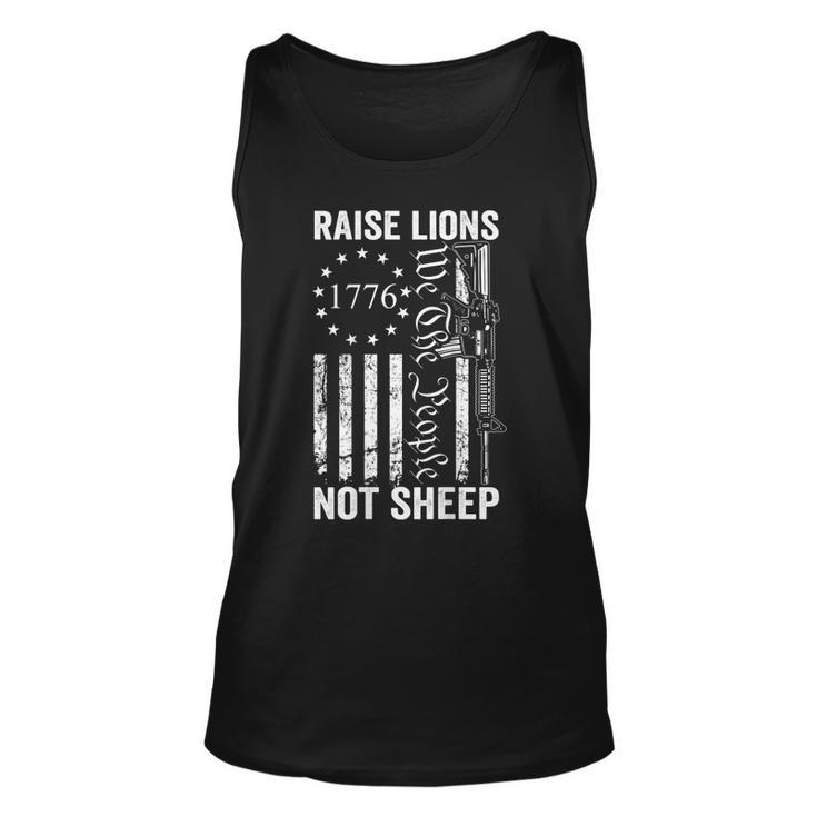 Raise Lions Ar15 Gun Not Sheep Pro Guns Ar15 Usa On Back  Unisex Tank Top