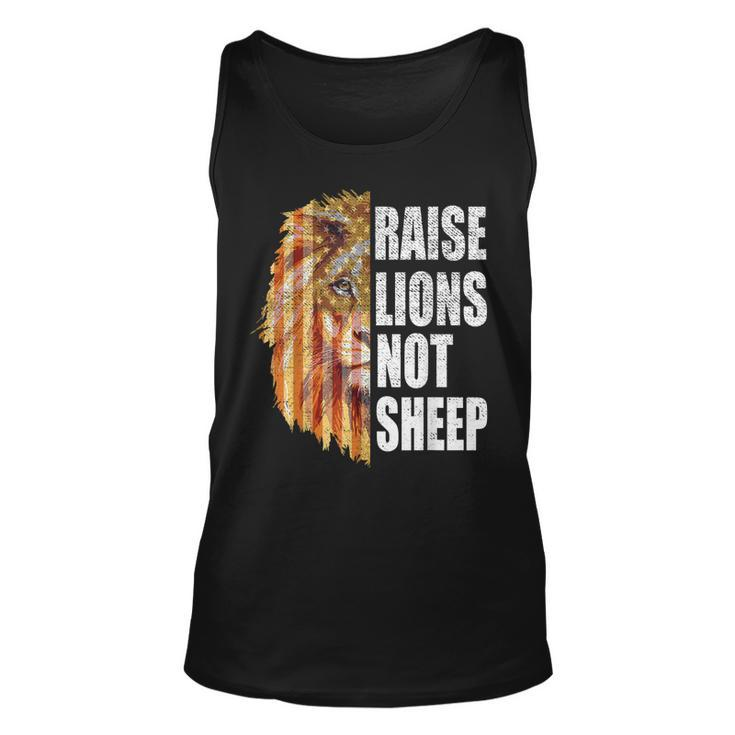 Raise Lions Not Sheep American Flag 4Th Of July Vintage  Unisex Tank Top