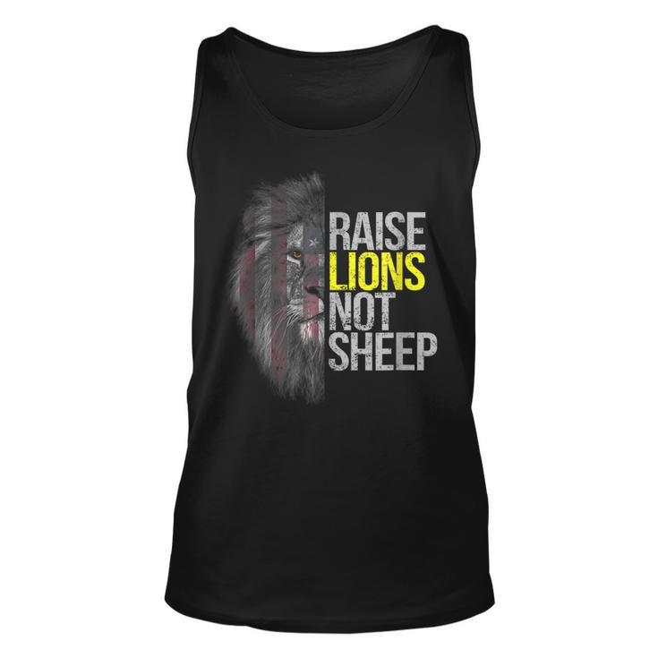 Raise Lions Not Sheep American Patriot Fearless Lion  Unisex Tank Top