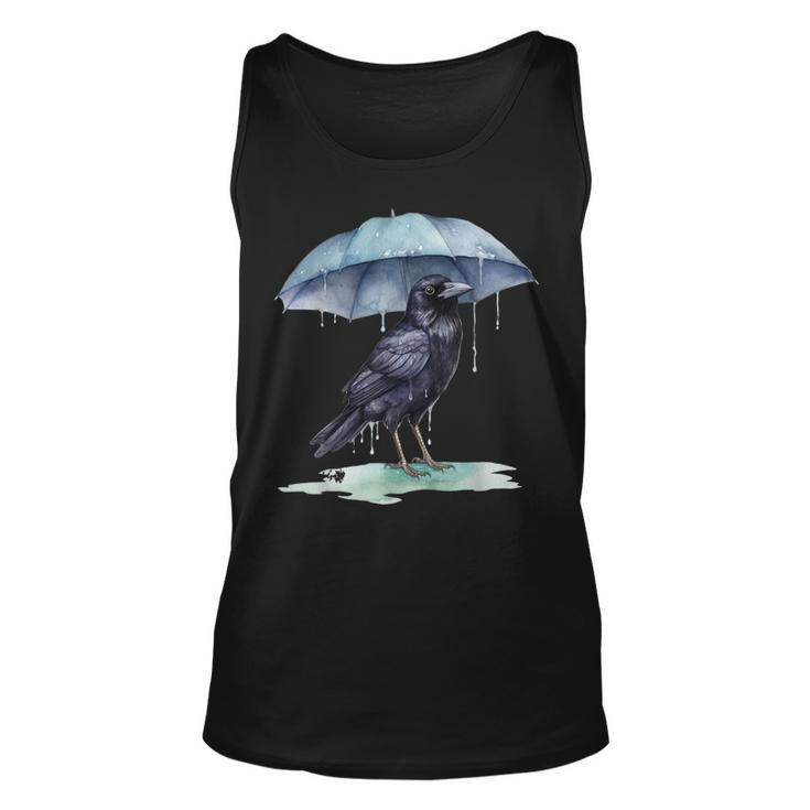 Raven Playing In The Rain With An Umbrella Novelty Apparel Unisex Tank Top