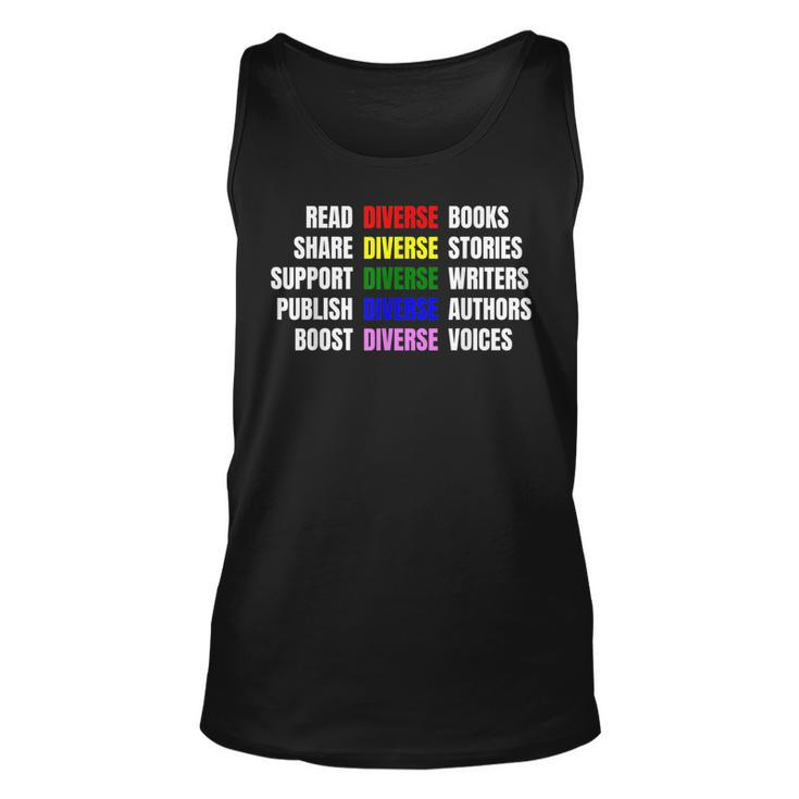 Read Diverse Books Reading Equality Book Lover Reading  Tank Top