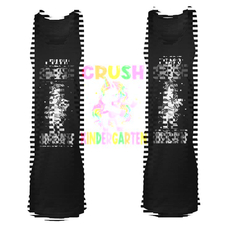 Im Ready To Crush Kindergarten Unicorn Back To School Unicorn Tank Top