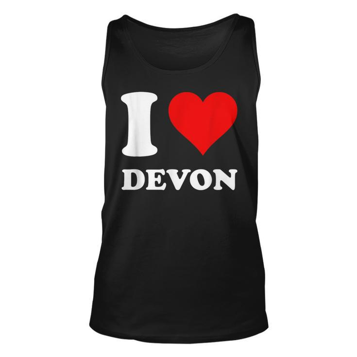 Red Heart I Love Devon Tank Top