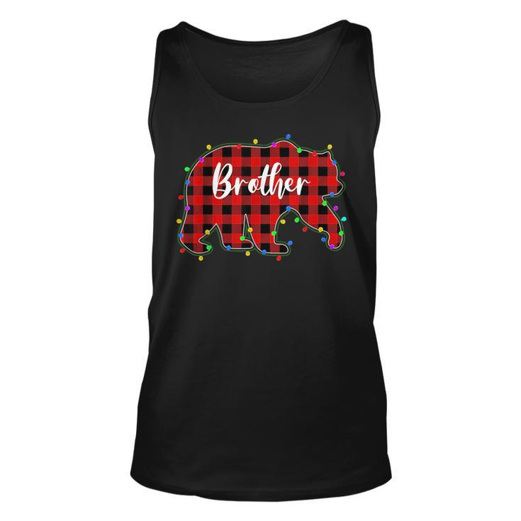 Red Plaid Brother Bear Xmas Lights Matching Pajama For Brothers Tank Top
