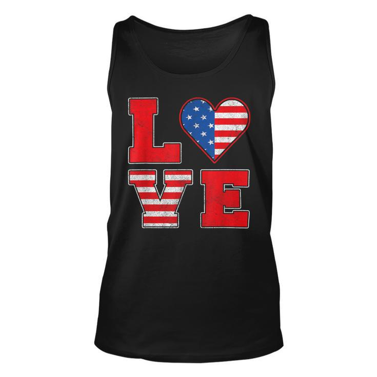 Red White And Blue For Love American Flag Unisex Tank Top