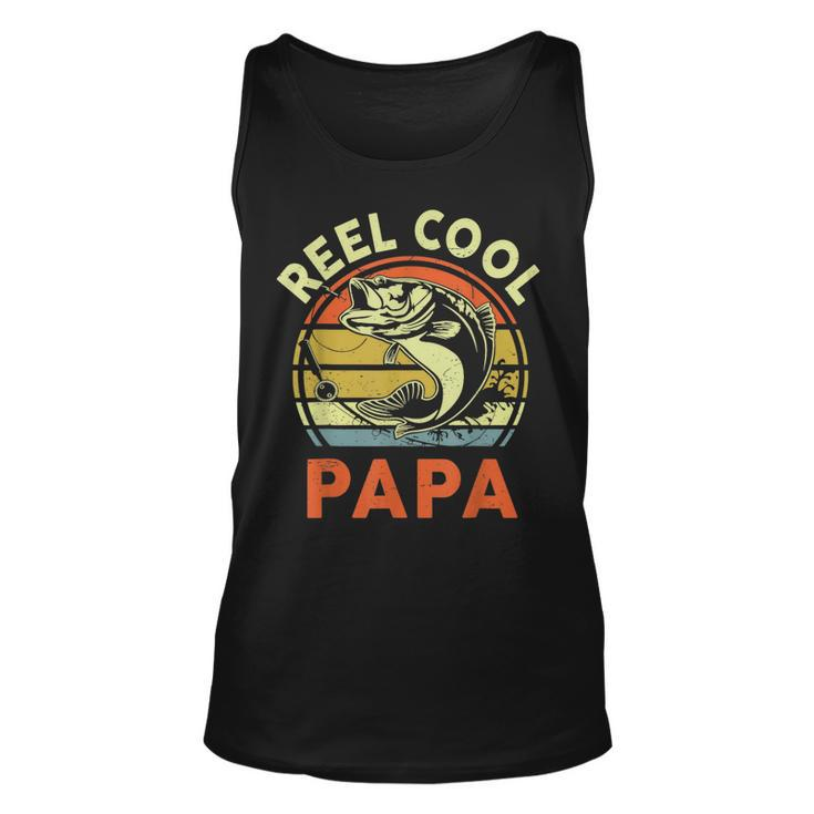 Reel Cool Papa Fishing Dad Fisherman Fathers Day Grandpa  Unisex Tank Top