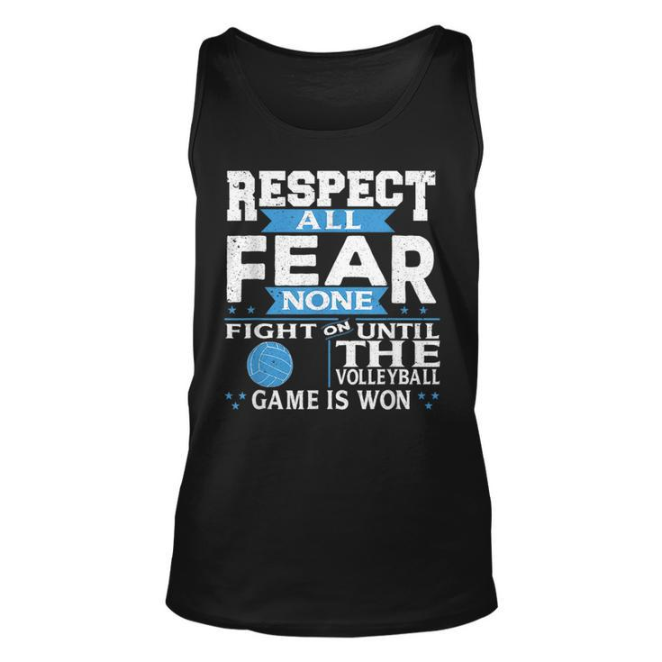 Respect All Motivational Volleyball Quote  Unisex Tank Top
