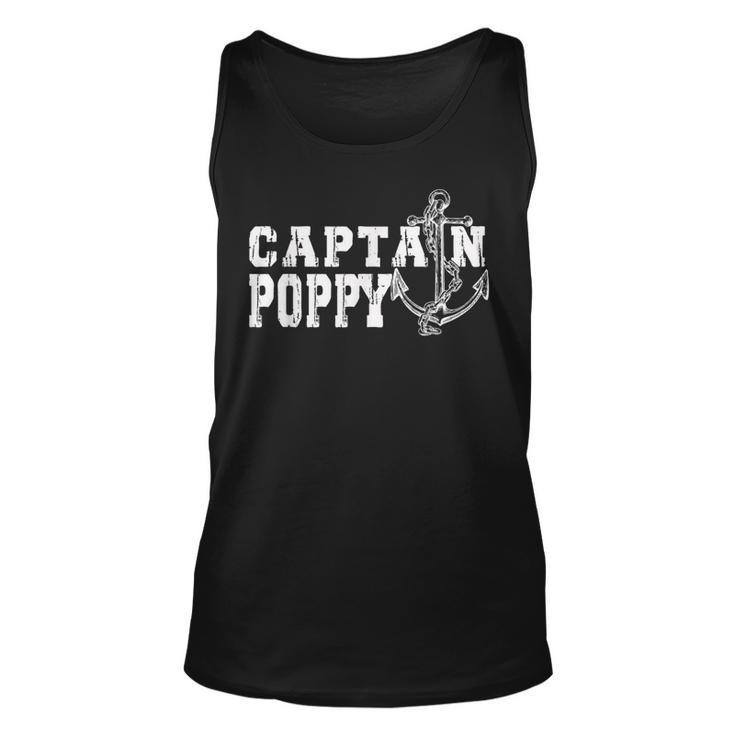 Retro Captain Poppy Pontoon Lake Sailor Fishing Boating Unisex Tank Top