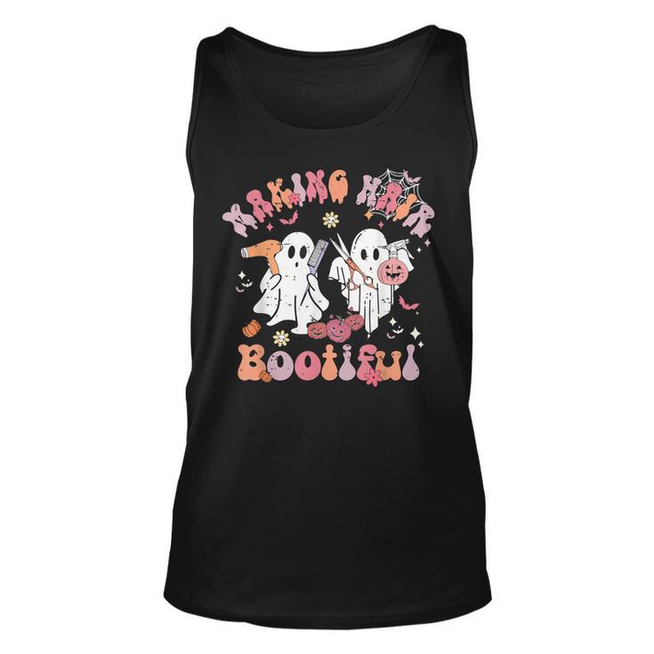 Retro Cute Ghost Halloween Hair Stylist Making Hair Bootiful Tank Top