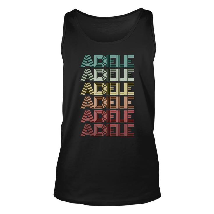 Retro First Name Adele Italian Personalized Nametag Groovy Unisex Tank Top