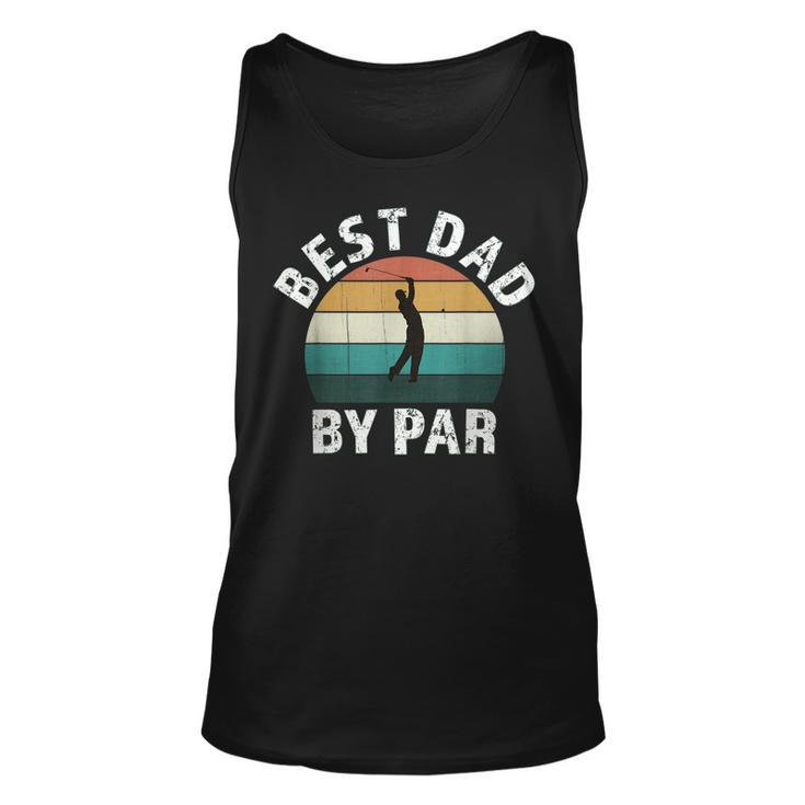 Retro Golfer Dad Fun Vintage Sunset Father Playing Golf Pun Unisex Tank Top