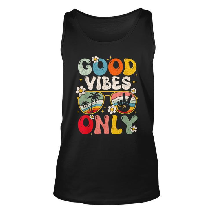 Retro Good Vibes Only Summer Family Vacation Hawaii Beach  Unisex Tank Top