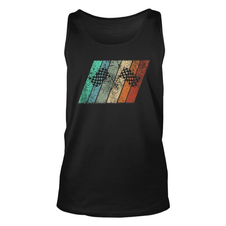 Retro Race Day Checkered Flag Gift For Race Car Fans Unisex Tank Top